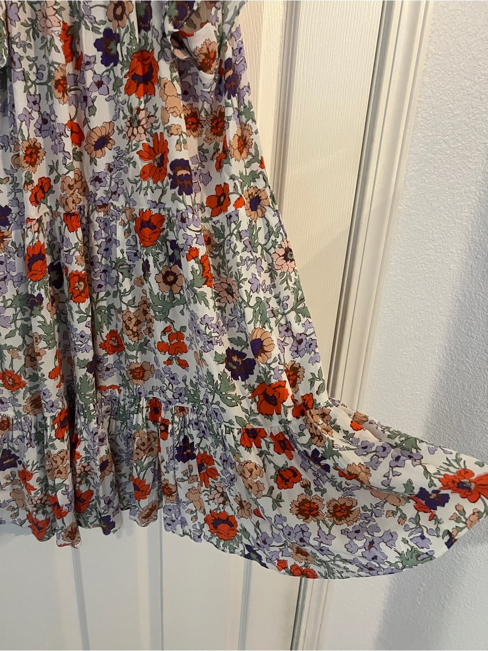 Veronica Beard Floral Boho Tiered Mini Dress Cottagecore Prairie Women’s 6 - Picture 10 of 10